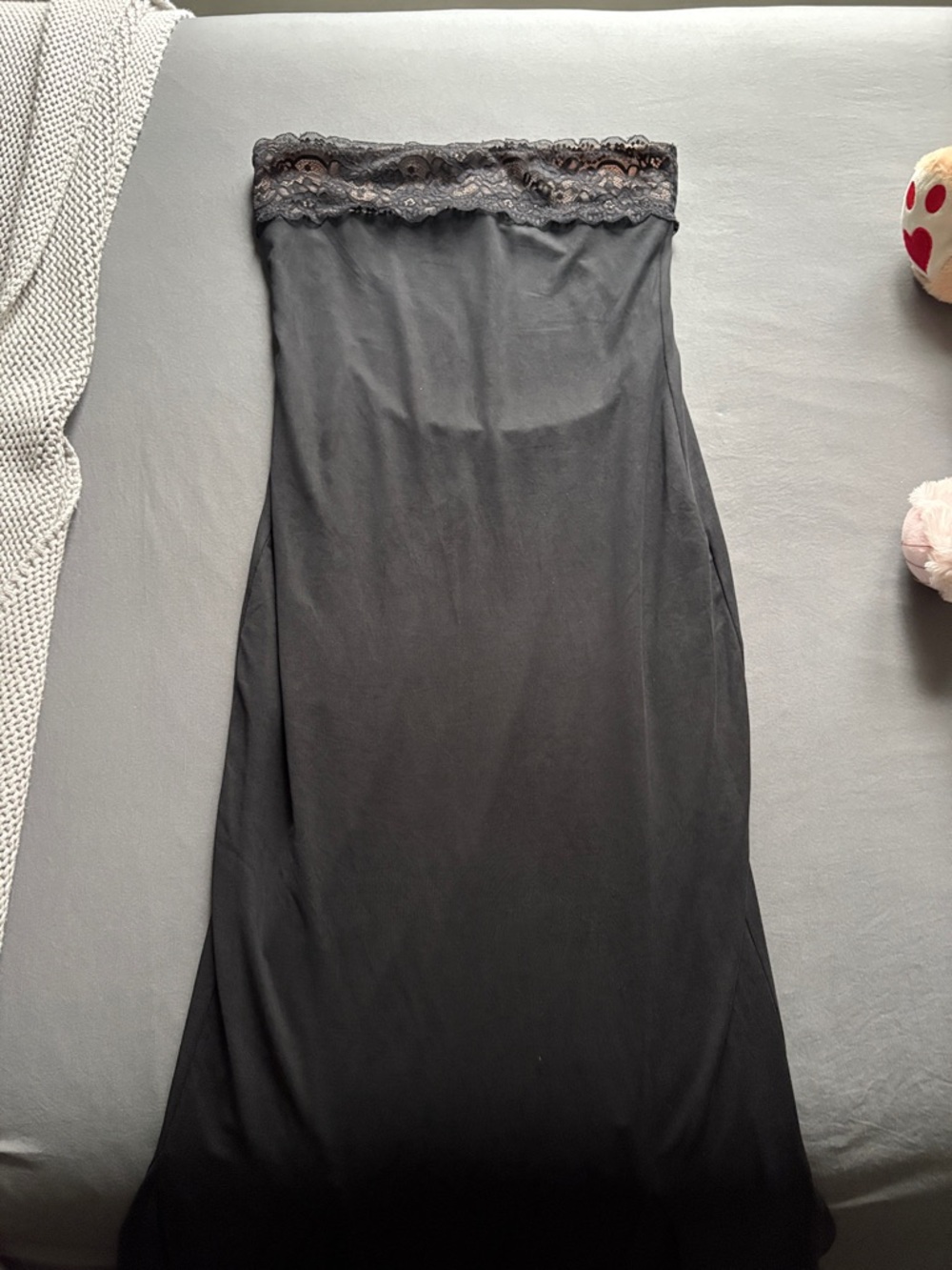 Black Lace open back dress white fox